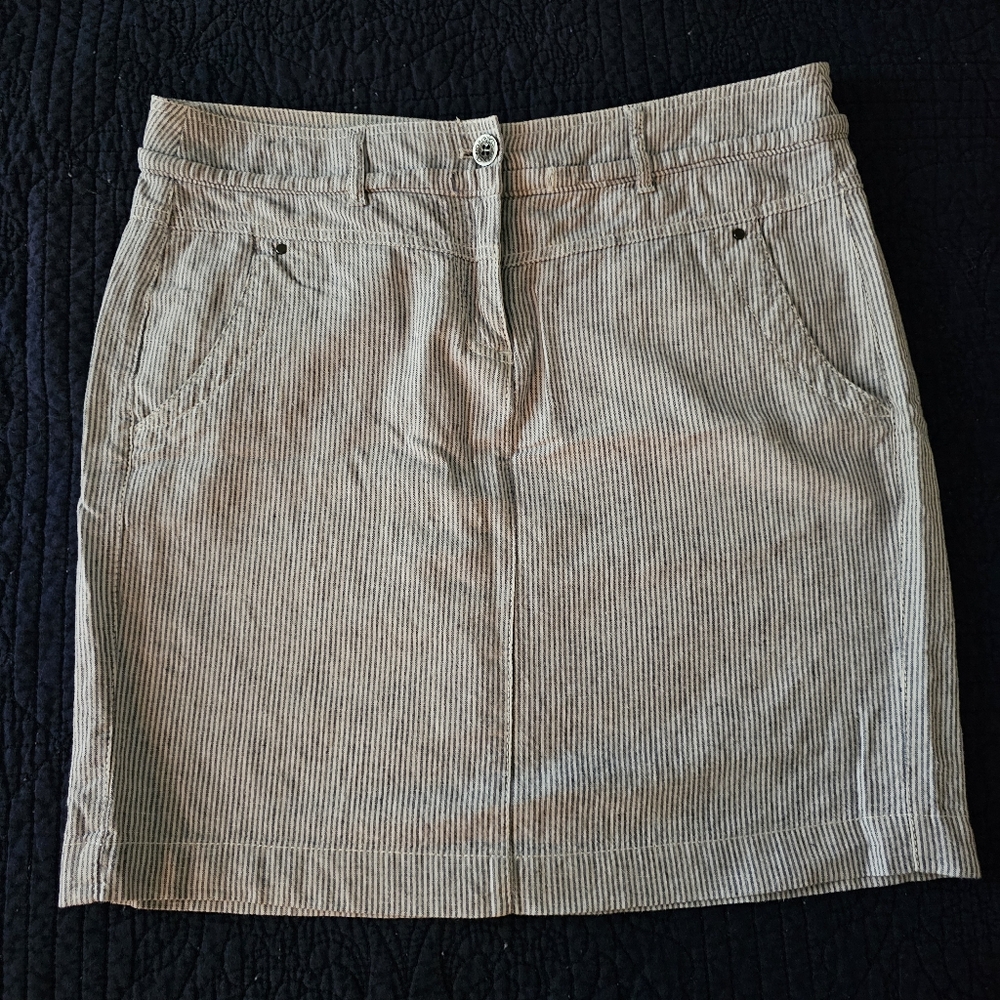 Pinstripe linen skirt